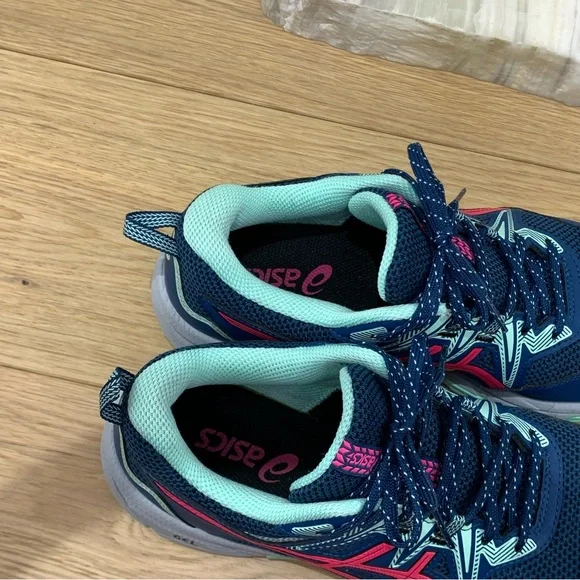 Asics Gel Venture 8 Trail Running Shoes Blue Pink Women’s Size 8 WIDE - Picture 8 of 9